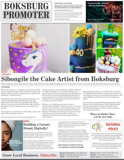 Boksburg Promoter cover, Issue 001, October 2022